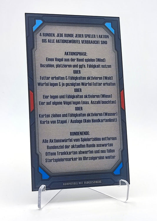 Spielhilfekarten 4er Set für Flügelschlag