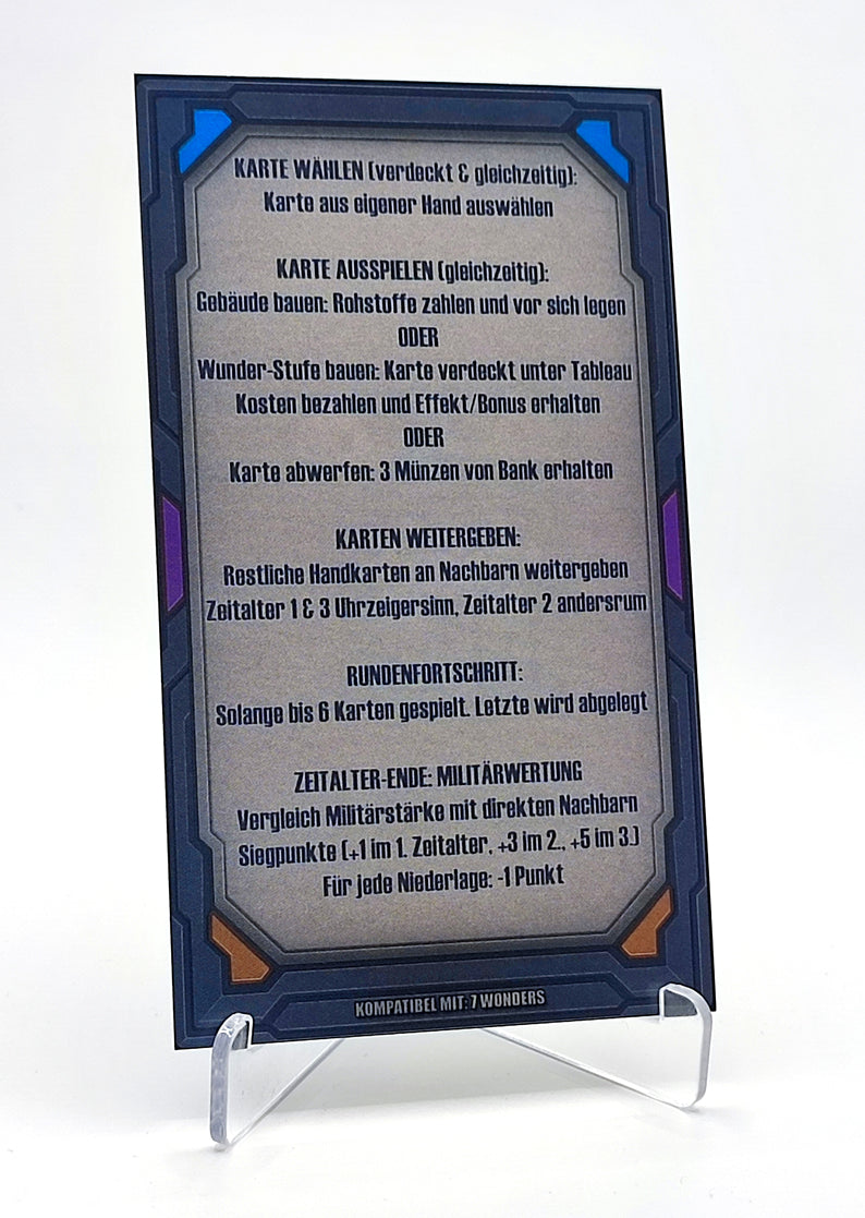 Spielhilfekarten 4er Set für 7 Wonders