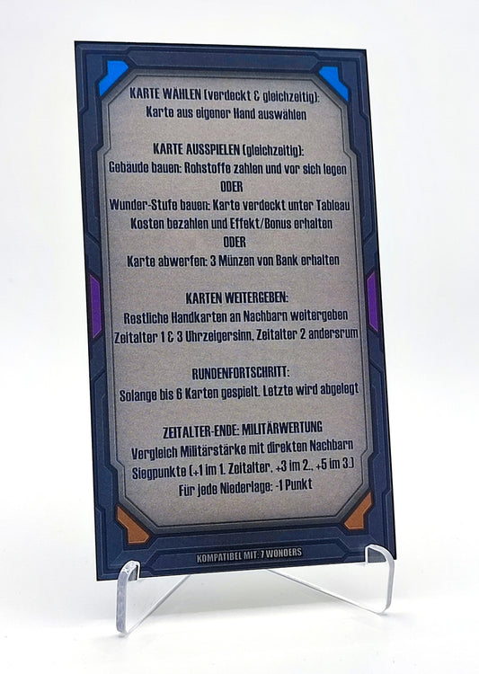 Spielhilfekarten 4er Set für 7 Wonders