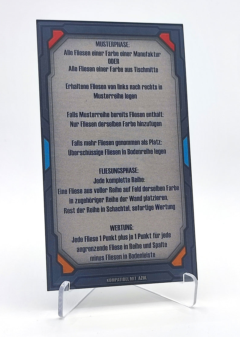 Spielhilfekarten 4er Set für Azul