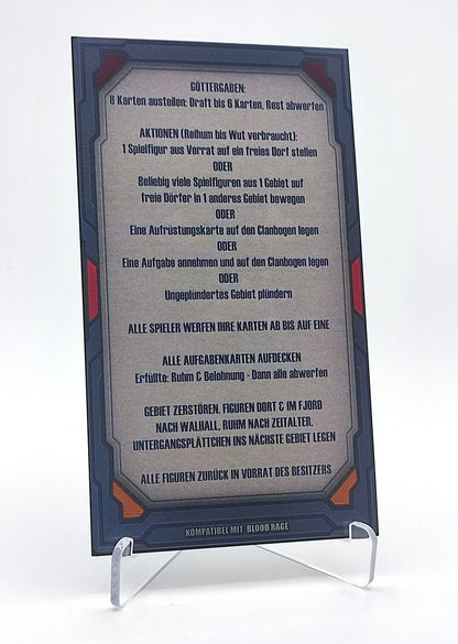Spielhilfekarten 4er Set für Blood Rage