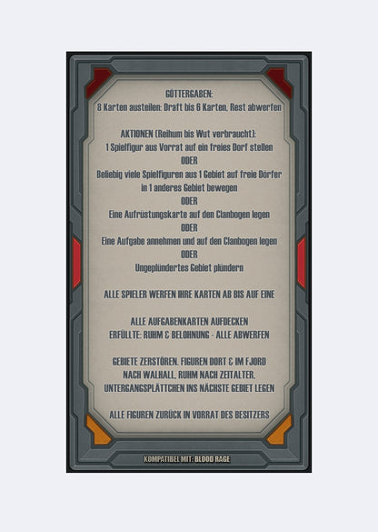 Spielhilfekarten 4er Set für Blood Rage