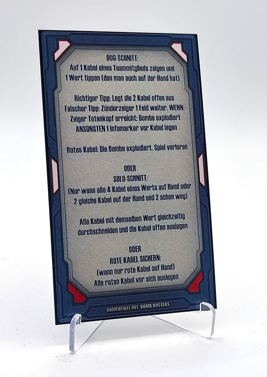Spielhilfekarten 4er Set für Bomb Busters