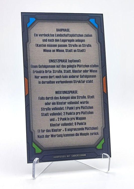 Spielhilfekarten 4er Set für Carcassonne