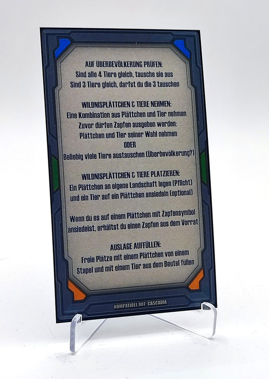 Spielhilfekarten 4er Set für Cascadia