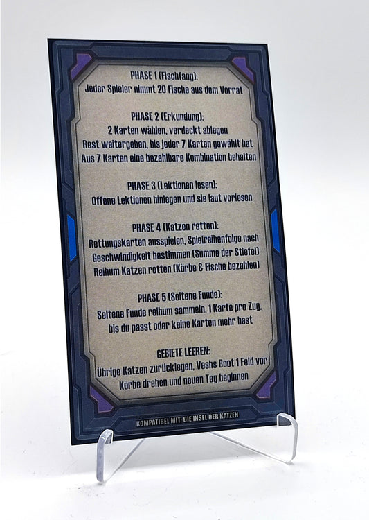 Spielhilfekarten 4er Set für Die Insel der Katzen
