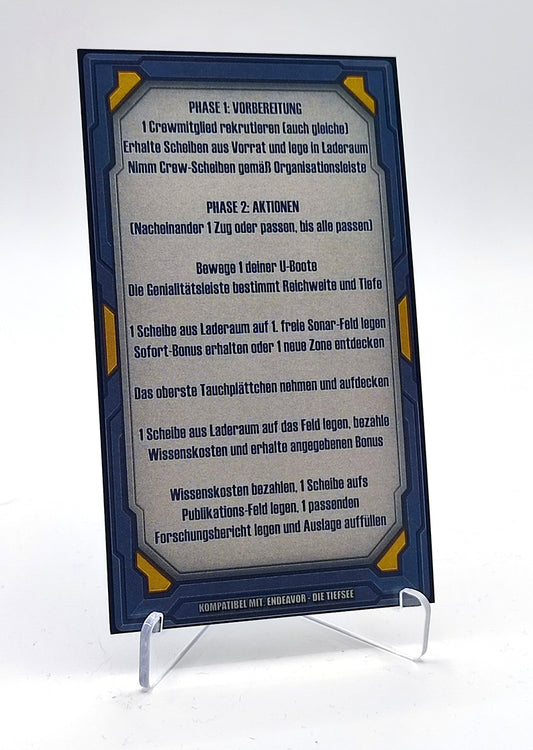 Spielhilfekarten 4er Set für Endeavor Die Tiefsee