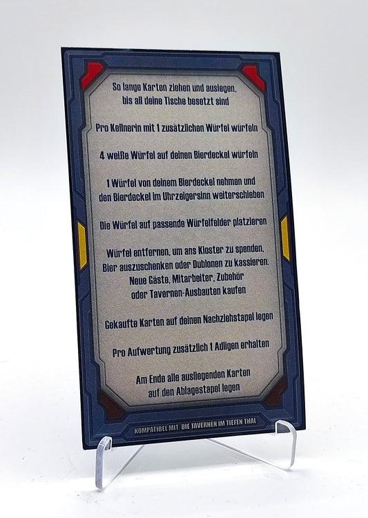 Spielhilfekarten 4er Set für Die Tavernen im Tiefen Thal