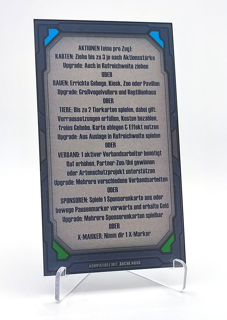 Spielhilfekarten 4er Set für Arche Nova